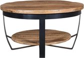 Zita Home Ronde salontafel large met onderblad mangohout 90cm - FINAL PRICE T/M 1 JANUARI