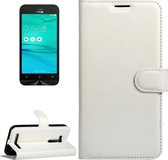 Voor Asus ZenFone GO / ZB452KG Litchi Texture Horizontaal Flip Leren Case met Magnetische Gesp & Houder & Kaartsleuven & Portemonnee (Wit)