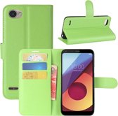 Voor LG Q6 Litchi Texture horizontale flip lederen tas met houder & kaartsleuven & portemonnee (groen)