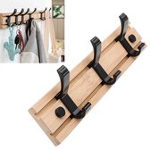 Mode houten gratis ponshaak kapstok hanger haak voor slaapkamer woonkamer of garderobe, maat: 3 haken
