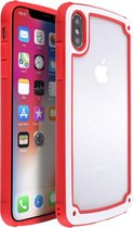 Voor iPhone XR snoepkleurige TPU transparante schokbestendige behuizing (rood)