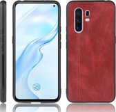 Voor Vivo X30 Pro schokbestendig naaien Koe patroon Skin PC + PU + TPU Case (rood)