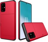 Voor Galaxy S20 Ultra schokbestendig Rugged Armor beschermhoes met kaartsleuf (rood)