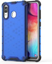 Schokbestendige honingraat pc + tpu case voor Galaxy A30 (blauw)