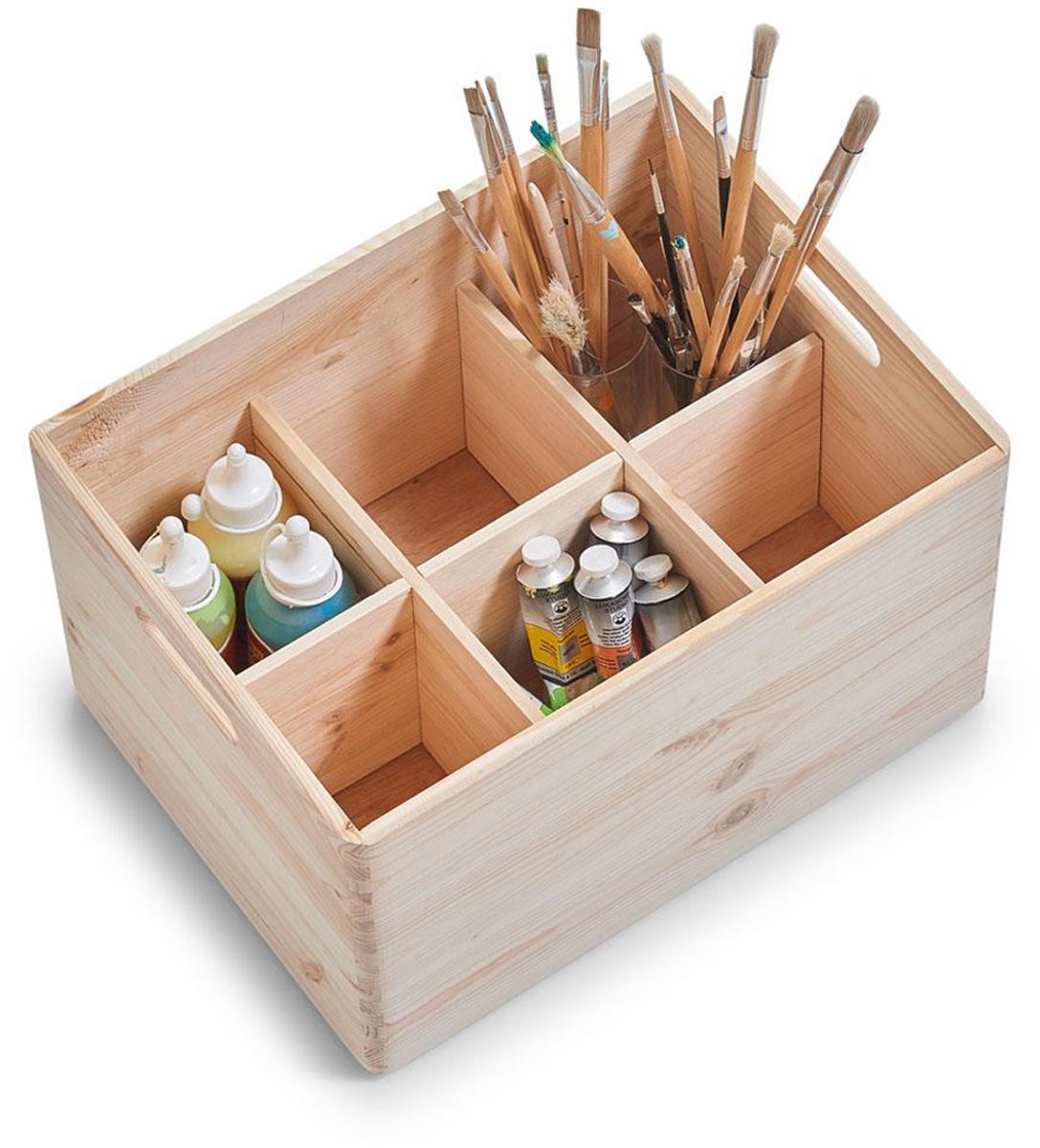 Houten krat 40 x 30 x 24 cm Zeller | uitneembare indeling