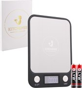 Kitchenss keukenweegschaal - Tot 5 kg - Inclusief langdurige batterijen - Digitale weegschaal - Kookweegschaal - Precisie weegschaal - HD - LCD - Display
