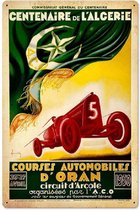 Vintage Formule 1 - Grand Prix van Oran - in Algerije 1930 - metalen bordje - Grand prix - F1 - Mancave - F1 Wandbord – Mancave – mannencadeau -historische grand prix