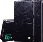 Voor Huawei P40 Lite Business Style Oil Wax Texture Horizontal Flip Leather Case, met houder & kaartsleuven & portemonnee (zwart)