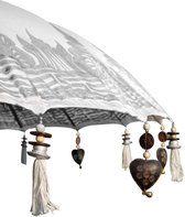 Bali parasol 180 cm creme half zilver