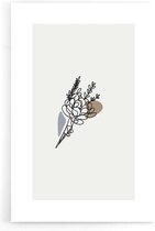 Walljar - Flower Line Art - Muurdecoratie - Poster