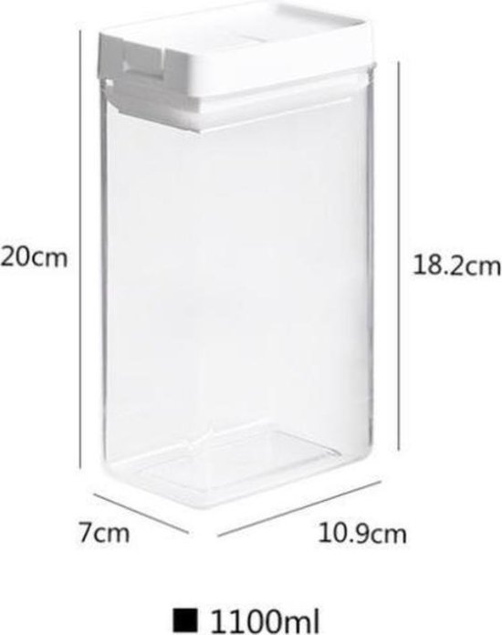 MIRO Stock Boîte De Stockage 3 Pièces Résistant À L'humidité Stockage Des Nourriture 400ML 700ML 1100ML Wit Transparent
