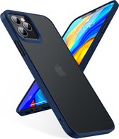 Torras geschikt voor iPhone 12 Pro Max Semi Transparant Shockproof hoesje - Blue