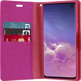 Hoesje geschikt voor Samsung Galaxy A70 - mercury canvas diary wallet case - roze