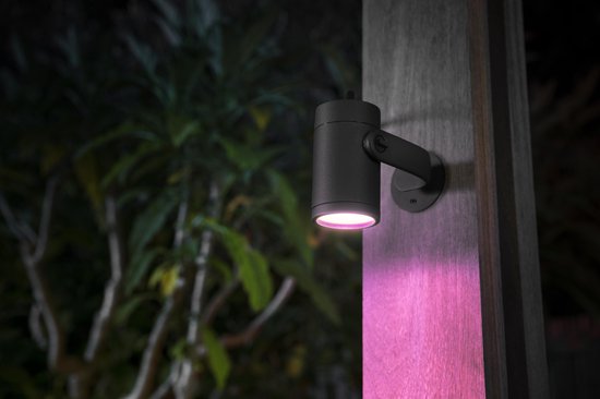 Philips Hue Lily Basisset Voordeelpakket van 4 Tuinspots (Antraciet) - Wit en Gekleurd Licht - Incl. 1 Voedingskabel - Tuinverlichting - Hue White and Color Ambiance