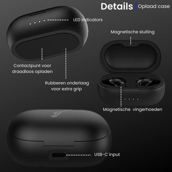 Picolet Sport Tunes Draadloze Oordopjes Bluetooth In-Ear Oortjes Wireless  Earbuds Earpods Met USB-C Draadloos Opladen Voor Samsung Galaxy / Apple...  | De Beste Keuze