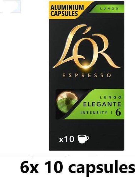 L'OR ESPRESSO Lungo Elegante koffiecapsules - 6 x 10 stuks