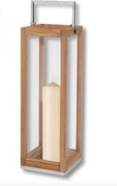 Lantaarn Windlicht - Voor Binnen en Buiten - Hout - Glas - 23 x 23 x 68,5cm