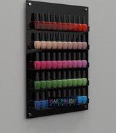 NailPolishDisplay wall display (voor flesjes van gels, muurbevestiging, 5 rekjes, zwart)