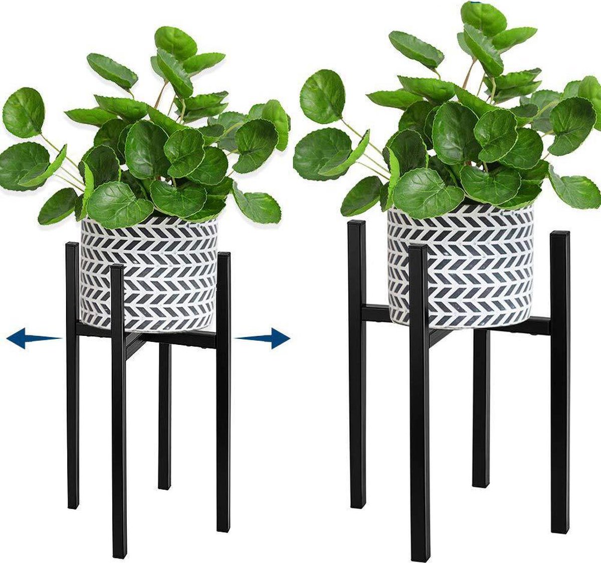Outsunny bloemstandaard set van 3 metalen plantenstandaard set in