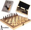 Afbeelding van het spelletje KUCH luxe schaakbord met schaakstukken -Schaakspel - backgammon - dambord - Opklapbaar - 29 x 29 cm - hoogwaardige kwaliteit