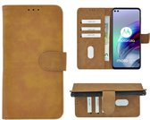 Hoesje Motorola Moto G100 - Bookcase Wallet Bruin Cover
