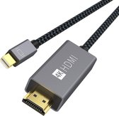 thunderbolt naar hdmi - ZINAPS Mini DisplayPort naar HDMI-kabel, 4K @ 60Hz Nylon Thunderbolt-naar-HDMI-kabel Compatibel met MacBook Pro / Air, iMac, Microsoft Surface Pro and More - 2M