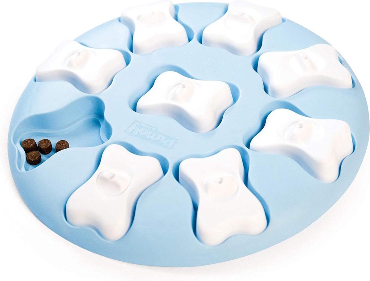 Prival Interactief Hondenspeelgoed – Intelligentie Voerpuzzel met Verstopvakken – Stimuleert Denkvermogen & Vertraagt Eten – Antislip Snackpuzzel voor Honden – Blauw