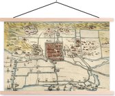 Plan de ville historique de Haarlem affiche scolaire lattes plates vierges - Plan d'étage 150x100 cm - Tirage photo sur affiche textielposter (décoration murale salon / chambre)