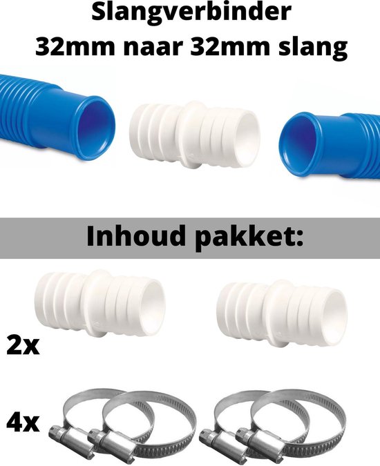 2x Slangverbinder - slangkoppeling 32mm naar 32 mm Intex/ Bestway  zwembadslang koppeling | bol.com