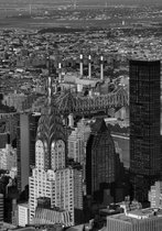 Tuinposter - Stad / New-York - wit / grijs / Zwart  - 160 x 240 cm.
