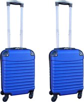 Travelerz kofferset 2 delige ABS handbagage koffers - met cijferslot - 27 liter - blauw