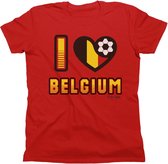 T-shirt vrouwen België/Rode Duivels ' I love Belgium' maat XL