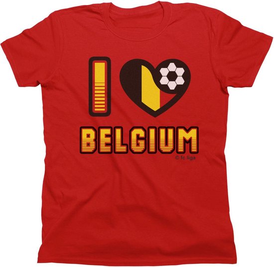 T-shirt vrouwen België/Rode Duivels ' I love Belgium' maat XL | bol.com