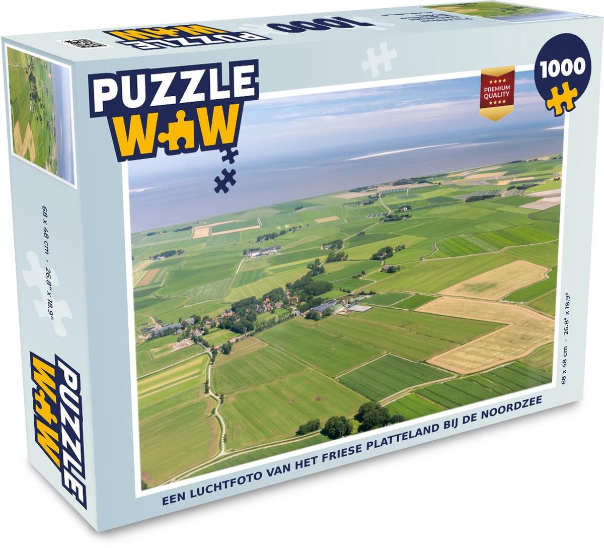 Afbeelding van product Puzzel 1000 stukjes volwassenen Platteland 1000 stukjes - Een luchtfoto van het Friese platteland bij de Noordzee - PuzzleWow heeft +100000 puzzels