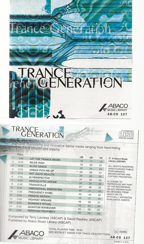 TRANCE GENERATION SAMPLE CD