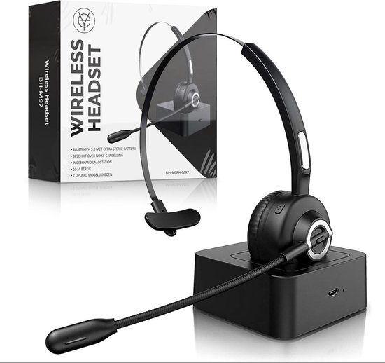 Draadloze Headset met Microfoon | Draadloze Koptelefoon | Noise cancelling  | Bluetooth... | bol.com