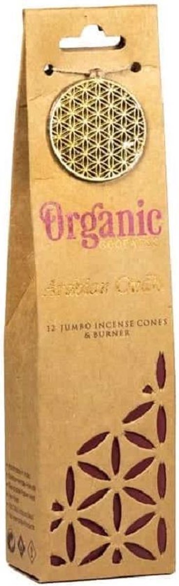 Organic Goodness Arabian Oudh Wierookkegels + Houder (12 pakjes van 72 gram)