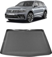 Kofferbakmat - kofferbakschaal op maat voor Volkswagen Tiquan Allspace 2016 - heden - VW - zwart - hoogwaardig kunststof - waterbestendig - gemakkelijk te reinigen en afspoelbaar