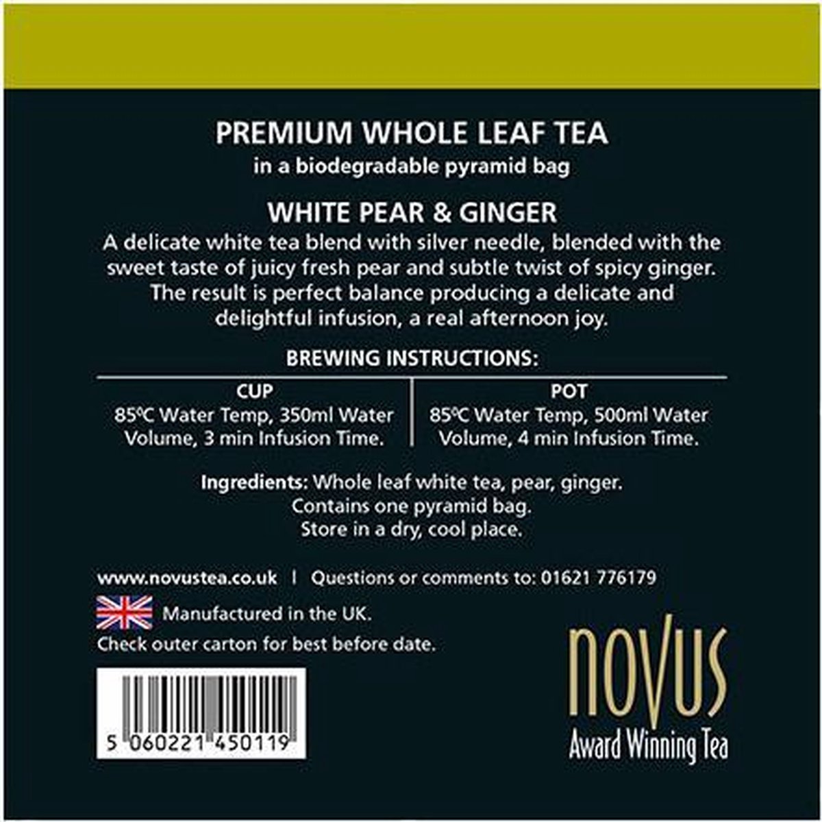 Infusion Menthe poivrée Bio Pure Leaf - Boîte de 20 sachets pyramides