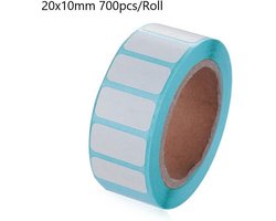 Rolletje met 700 stuks prijsstickertjes wit 20x10 mm