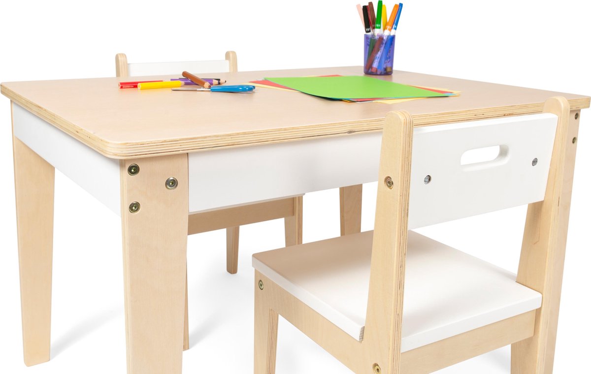 Beboonz 2 Kinderstoeltjes Peuterstoeltjes Kinderstoeltje van hout - Peuterstoeltje voor kinderen- Kleuterstoeltje hout - stoeltjes voor kinderen - kinderstoel hout - kindertafel stoeltje thumbnail 3