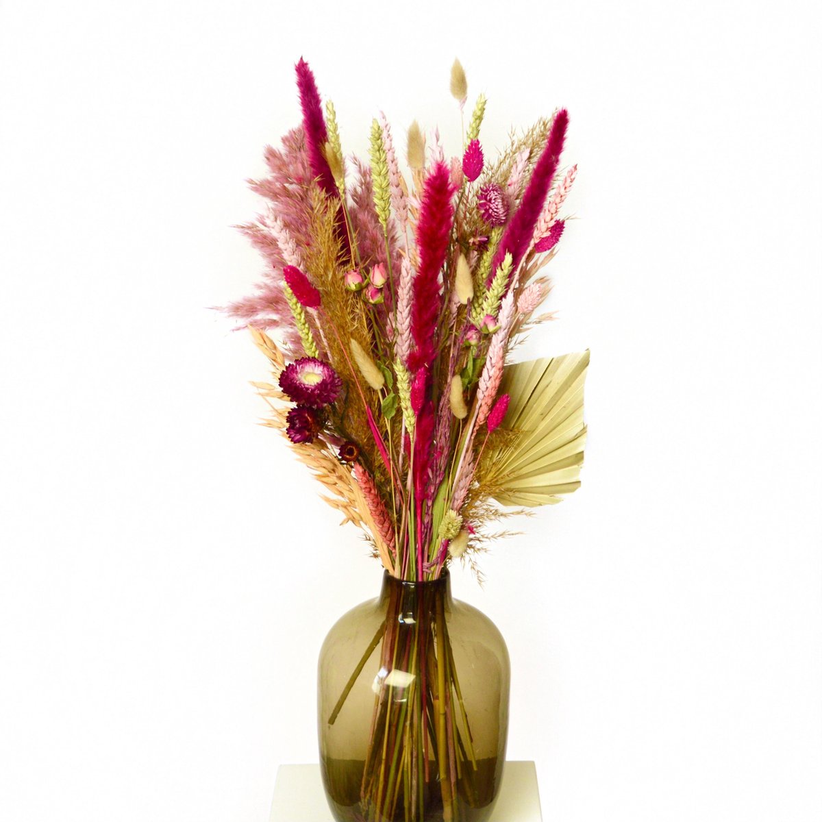 Droogbloemen - Hoogwaardig Droogboeket- 70 cm - Cadeau - Bloemen - Licht roze - Medium