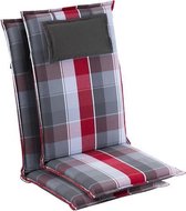 blumfeldt Donau Tuinkussen - Set van 2 stoelkussen - zitkussen - hoge rug tuinstoel - 50 x 120 x 6cm - UV bestendig polyester