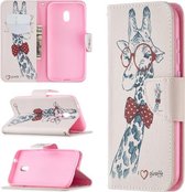 Voor Nokia C1 Plus Gekleurde Tekening Patroon Horizontale Flip Leren Case met Houder & Kaartsleuven & Portemonnee (Giraffe)