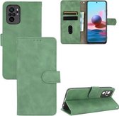 Voor Xiaomi Redmi Note 10 Effen Kleur Huidgevoel Magnetische Gesp Horizontale Flip Kalf Textuur PU Lederen Case met Houder & Kaartsleuven & Portemonnee (Groen)