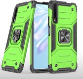 Voor Huawei Y9s magnetisch pantser schokbestendig TPU + pc-hoesje met metalen ringhouder (groen)