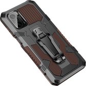 Voor Geschikt voor Xiaomi Mi 11X Armor Warrior schokbestendige pc + TPU beschermhoes (koffie)