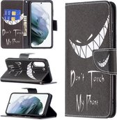 Voor Samsung Galaxy S21 FE Gekleurde tekening patroon Horizontale flip lederen tas met houder & kaartsleuven & portemonnee (grijns)