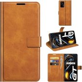 Voor OPPO Realme GT 5G / Realme Q3 Pro 5G Retro Kalfspatroon Gesp Horizontale Flip Leren Case met houder & Kaartsleuven & Portemonnee (Geel)