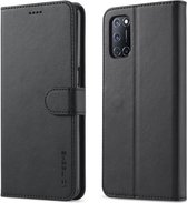 Voor OPPO A55 5G / A54 4G LC.IMEEKE Kalfsstructuur Horizontale flip lederen tas, met houder & kaartsleuven en portemonnee (zwart)